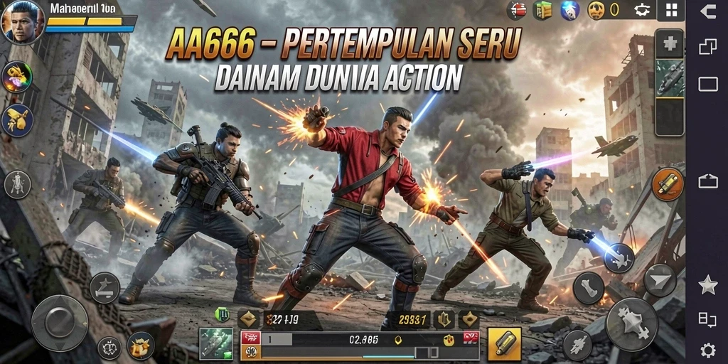 Tampilan gameplay AA666 yang mendebarkan dan penuh aksi.
