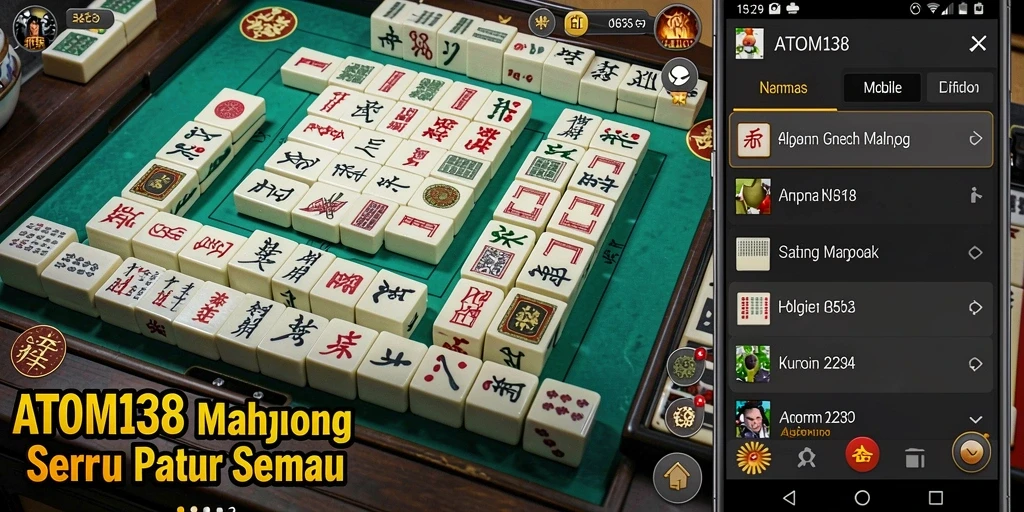 Gameplay seru ATOM138 dalam suasana Mahjong yang menarik.