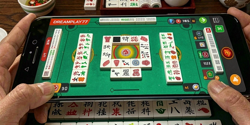 Tampilan gameplay Mahjong yang menarik dan interaktif.