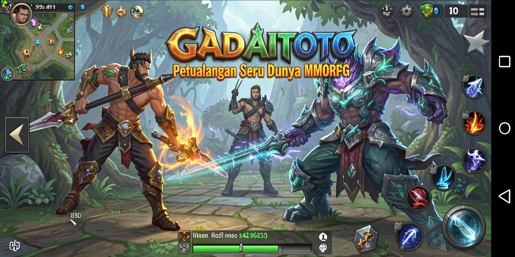 Tampilan screenshot GADAITOTO dengan pertarungan yang intens dan grafik menawan.