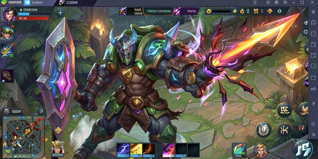 Tampilan gameplay seru dalam <strong>GEMS365</strong> dengan aksi pertarungan yang epik.