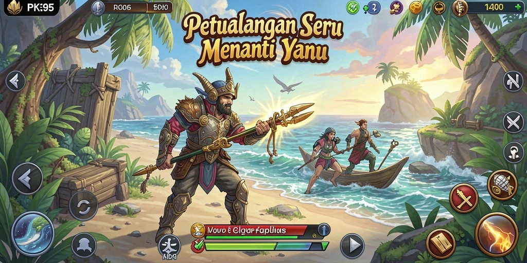 Screenshot menampilkan gameplay seru PK95 dengan rintangan menarik.
