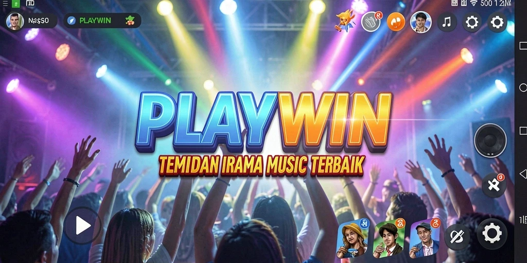 Tampilan gameplay musik yang menarik dan interaktif.