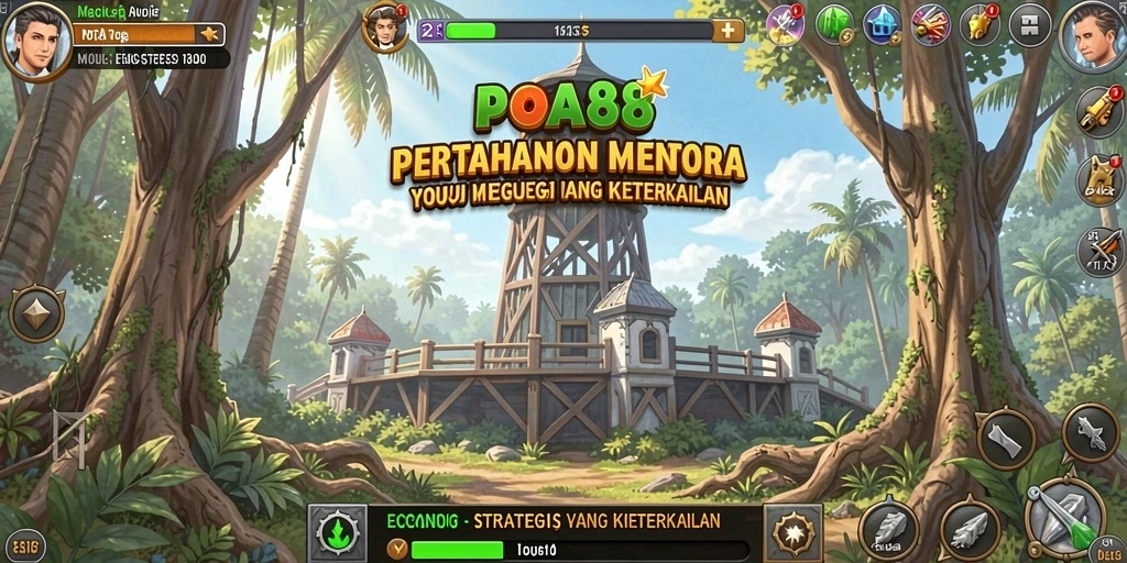 Tampilan seru dari gameplay <strong>POA88</strong> dalam tower defense yang intens.