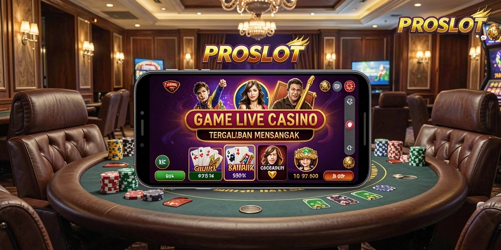 Tampilan menarik dari gameplay Live Casino PROSLOT yang mengasyikkan.