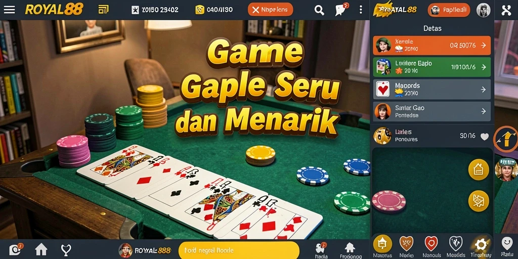 Screenshot gameplay ROYAL88 yang menampilkan momen seru permainan Gaple.
