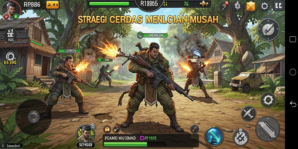 Screenshot utama RP886 menampilkan gameplay strategi yang intens.