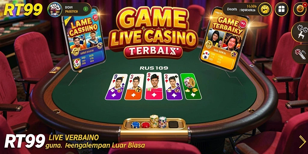 Tampilan gameplay Live Casino yang memukau di RT99.
