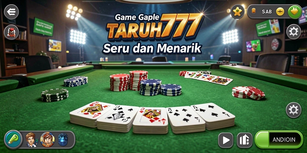 Screenshot TARUH777 menampilkan keseruan bermain Gaple dengan teman.