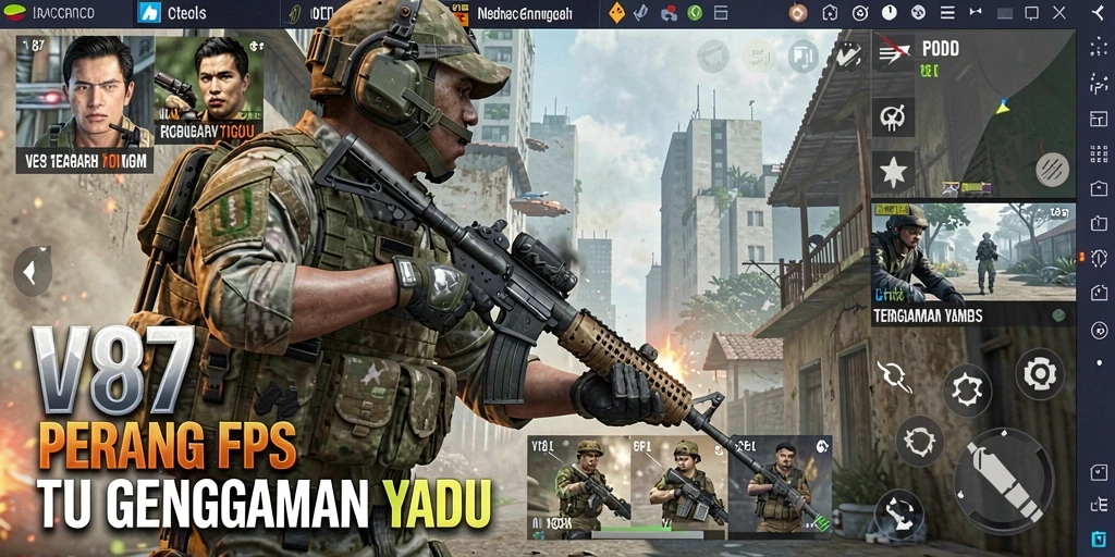 Gameplay intens dan seru dalam V87, aksi tembak-menembak yang mengasyikkan.
